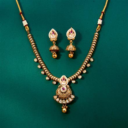 Antique Classic Necklace With Matte Gold Plating
