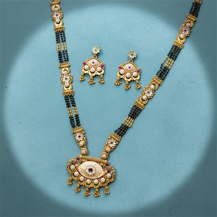 Antique Meenakari Mangalsutra With Matte Gold Plating