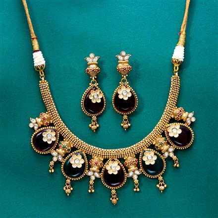 Antique Meenakari Necklace With Gold Plating