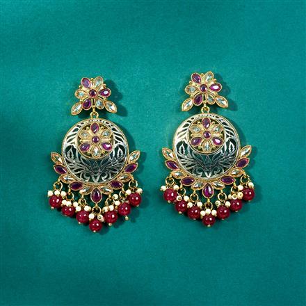 Antique Moti Earring With Mehndi Plating