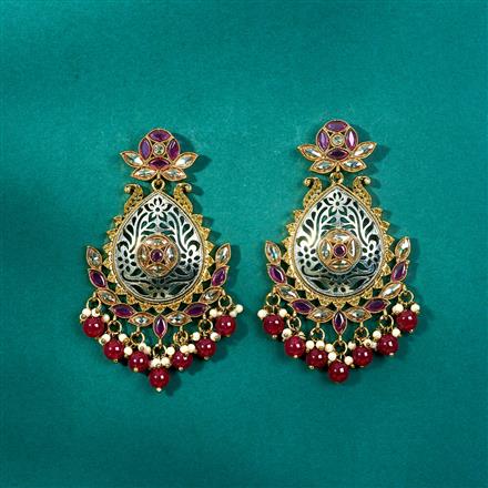 Antique Moti Earring With Mehndi Plating
