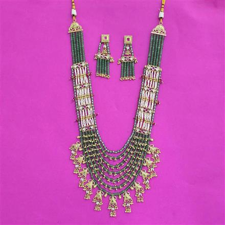Antique Long Necklace SetWith Gold Plating