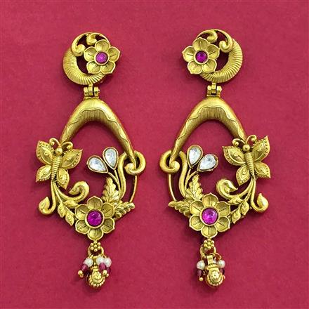 Antique Classic Earring With Matte Gold Plating