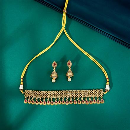 Antique Choker Necklace With Gold Plating