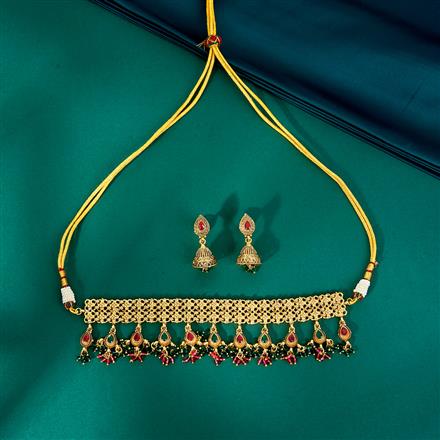 Antique Choker Necklace With Gold Plating