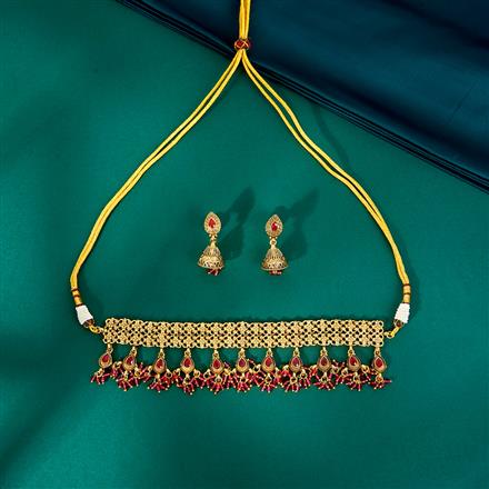 Antique Choker Necklace With Gold Plating