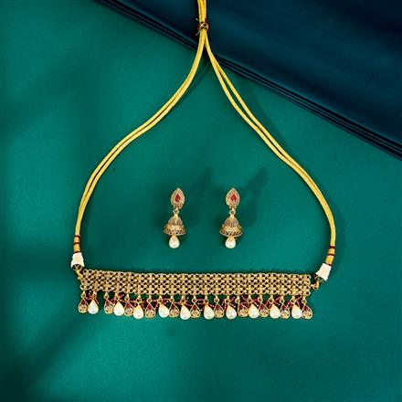 Antique Choker Necklace With Gold Plating