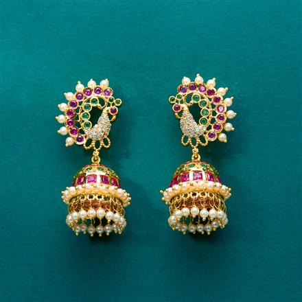 Antique Peacock Earring With Gold Plating