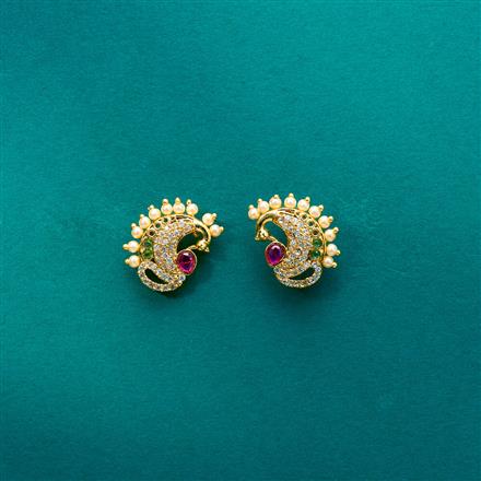 Antique Peacock Earring With Gold Plating