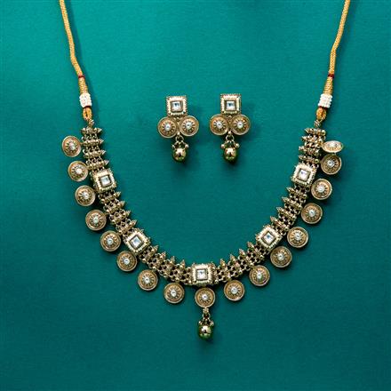 Antique Classic Necklace With Mehndi Plating