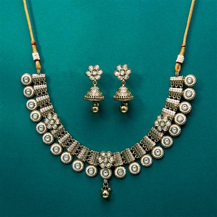 Antique Classic Necklace With Mehndi Plating
