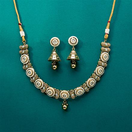 Antique Classic Necklace With Mehndi Plating