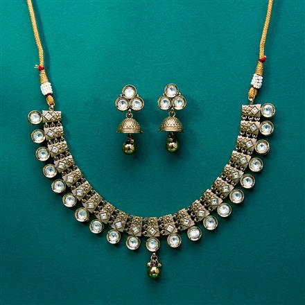 Antique Classic Necklace With Mehndi Plating