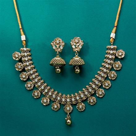 Antique Classic Necklace With Mehndi Plating