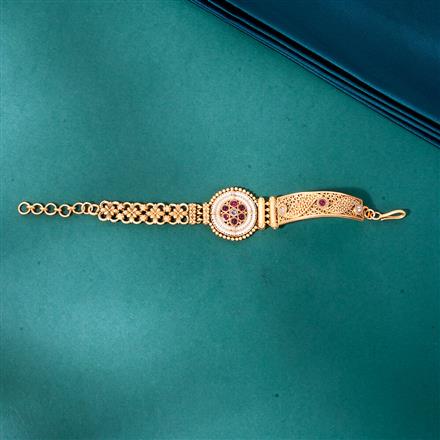 Antique Adjustable Bracelet With Matte Gold Plating