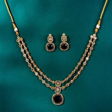 Antique 2 Line Necklace With Matte Gold Plating