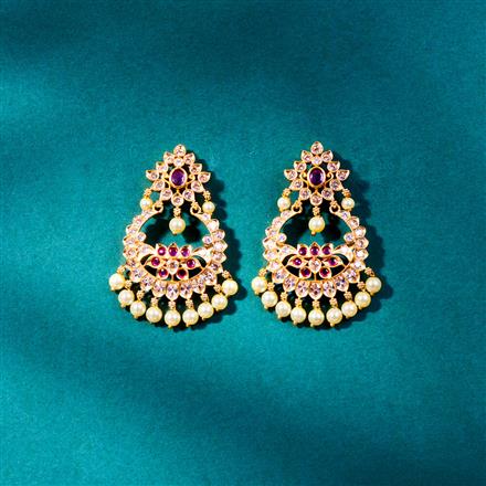 Antique Pearl Earring With Matte Gold Plating