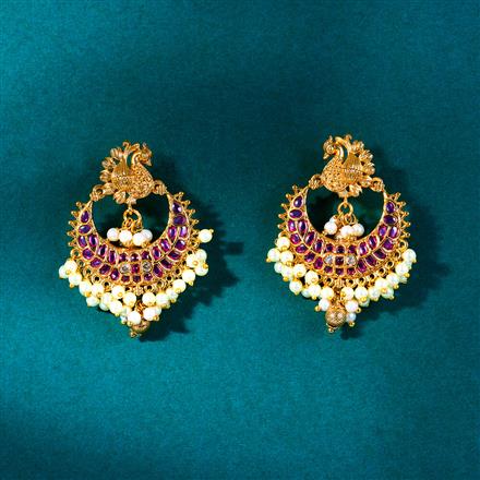 Antique Chand Earring With Matte Gold Plating