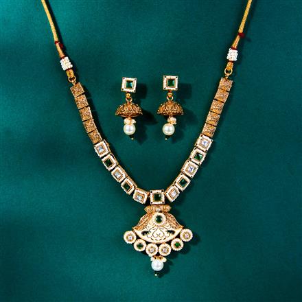 Antique Meenakari Necklace With Matte Gold Plating