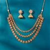 Antique 3 Line Necklace With Gold Plating