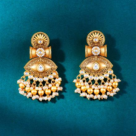 Antique Classic Earring With Matte Gold Plating
