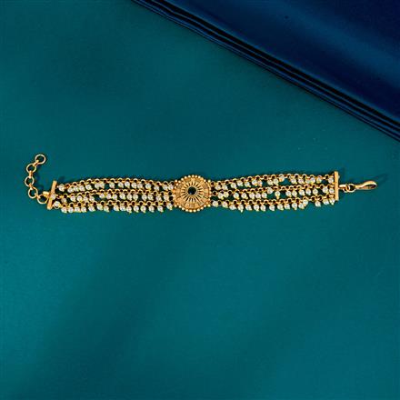 Antique Adjustable Bracelet With Matte Gold Plating