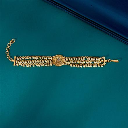Antique Adjustable Bracelet With Matte Gold Plating