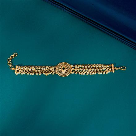 Antique Adjustable Bracelet With Matte Gold Plating