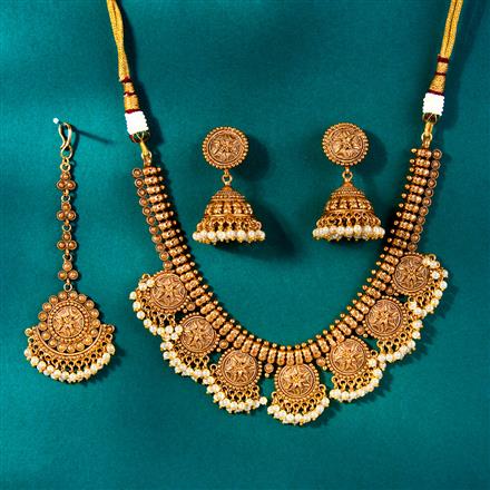 Antique Classic Necklace With Matte Gold Plating