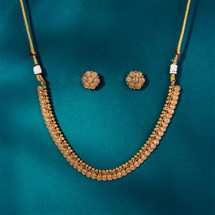 Antique Plain Gold Necklace With Gold Plating
