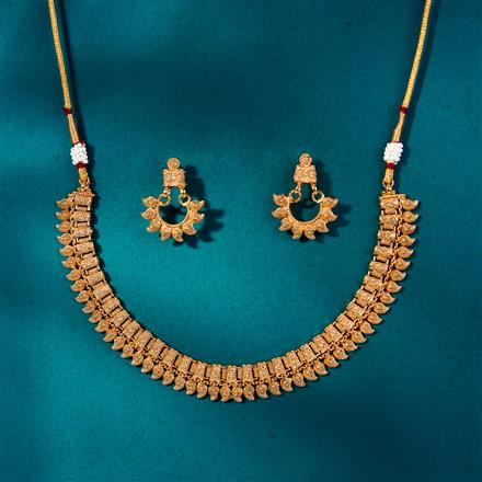 Antique Plain Gold Necklace With Gold Plating