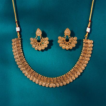Antique Plain Gold Necklace With Gold Plating