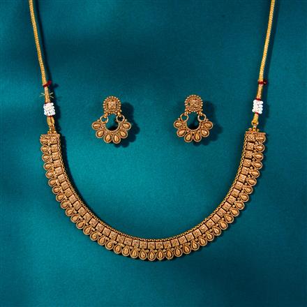 Antique Plain Gold Necklace With Gold Plating