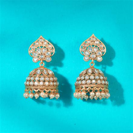 Antique Jhumki With Matte Gold Plating