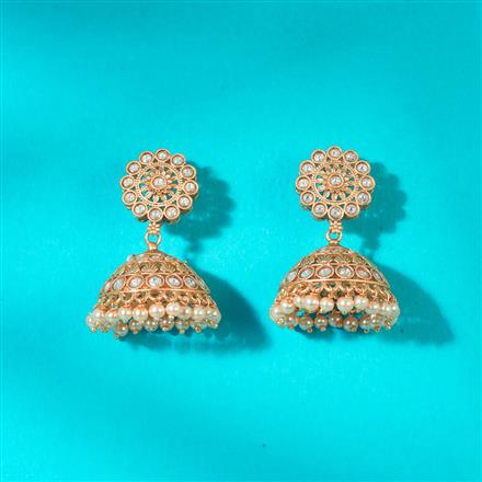 Antique Jhumki With Matte Gold Plating