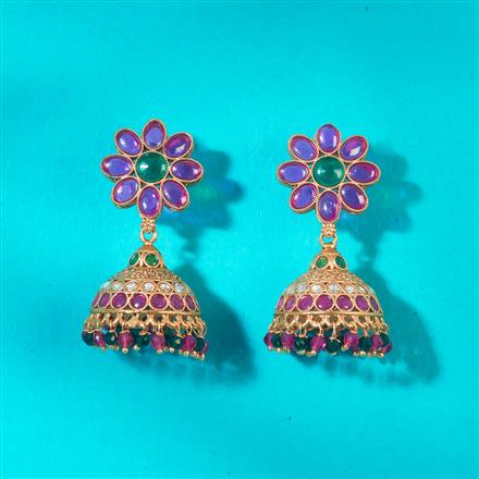 Antique Jhumki With Matte Gold Plating