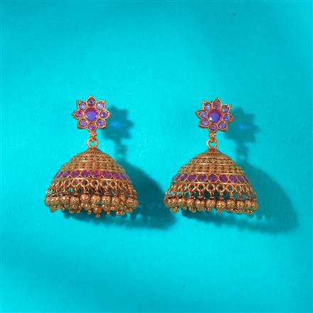 Antique Jhumki With Matte Gold Plating
