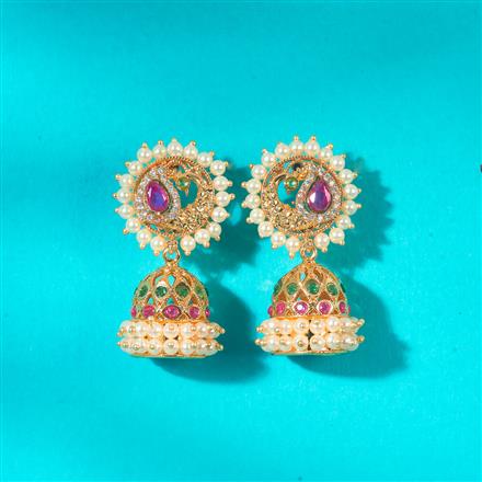 Antique Peacock Earring With Gold Plating
