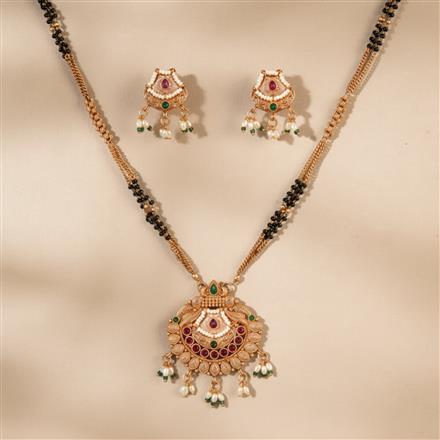 Antique Classic Mangalsutra With Matte Gold Plating