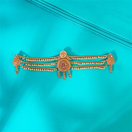 Antique Pearl Hair Brooch With Gold Plating