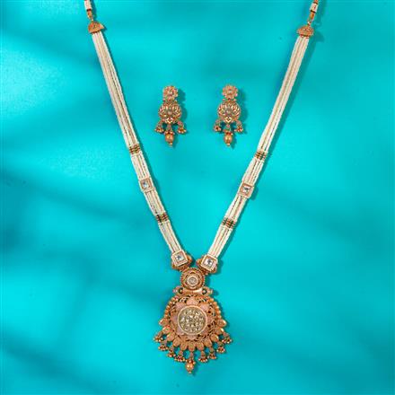 Antique Meenakari Pendant Set With Matte Gold Plating
