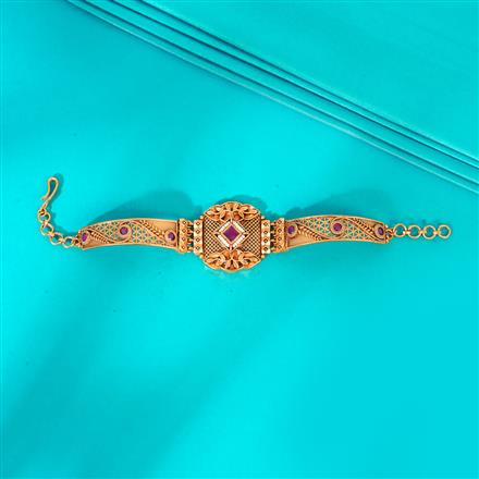 Antique Adjustable Bracelet With Matte Gold Plating