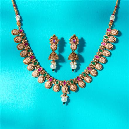 Antique Meenakari Necklace With Gold Plating