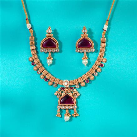Antique Classic Necklace With Matte Gold Plating