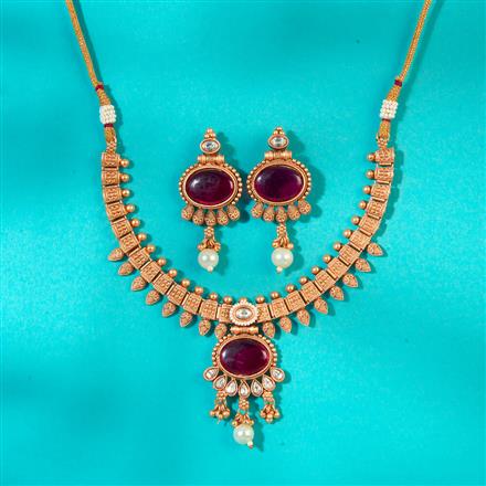 Antique Classic Necklace With Matte Gold Plating
