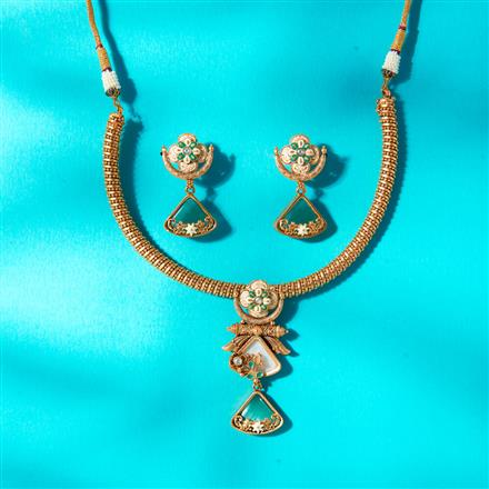 Antique Pipe Necklace With Matte Gold Plating