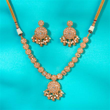 Antique Pearl Necklace With Gold Plating