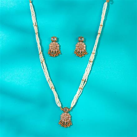 Antique Pearl Pendant Set With Gold Plating