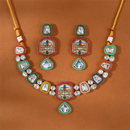 Antique Classic Necklace With Mehndi Plating
