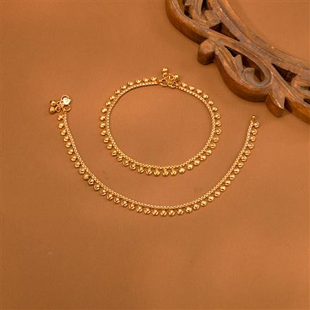Antique Plain Gold Payal With Gold Plating